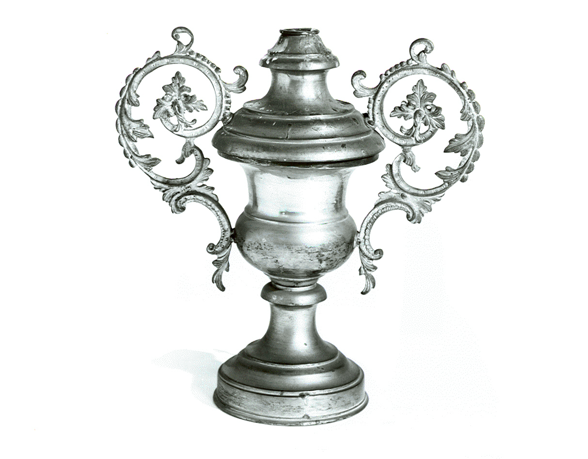 vaso d'altare con composizione floreale, serie - ambito italiano (seconda metà sec. XIX)