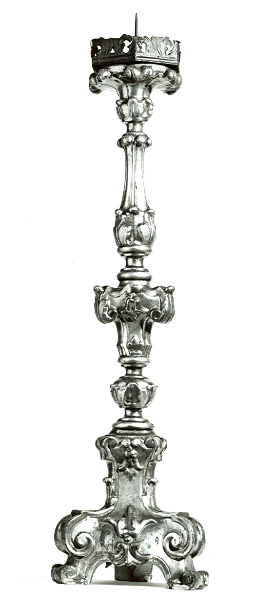 candeliere, opera isolata - ambito italiano (seconda metà sec. XVIII)