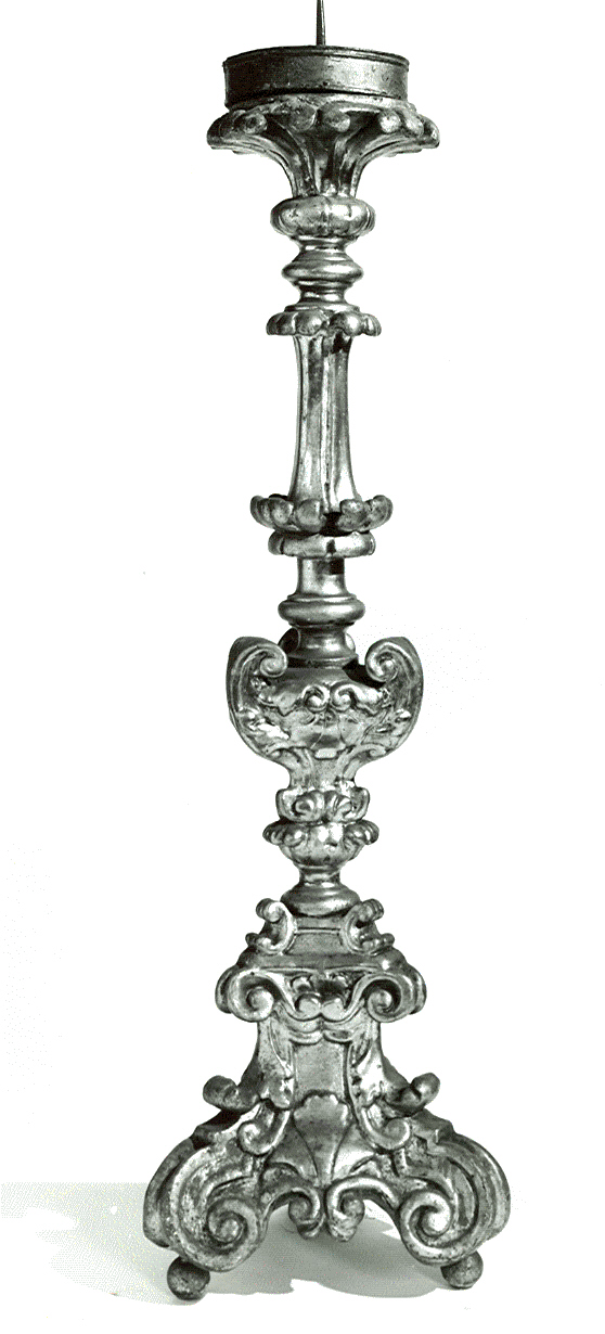 candeliere, opera isolata - ambito italiano (seconda metà sec. XVIII)
