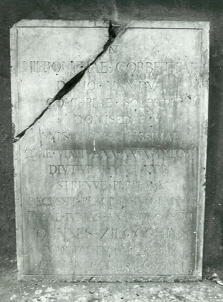 lapide, opera isolata - ambito italiano (sec. XIX)