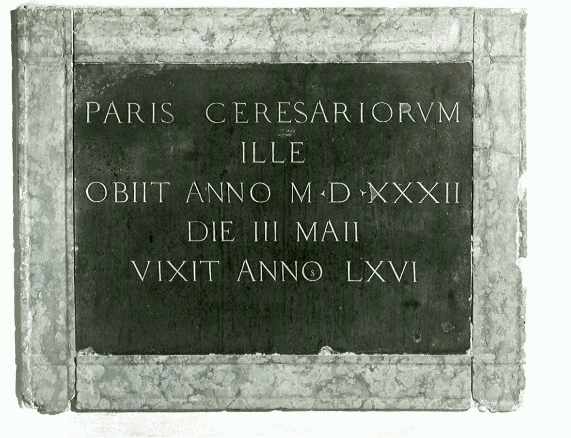 lapide, opera isolata - ambito italiano (sec. XVI)