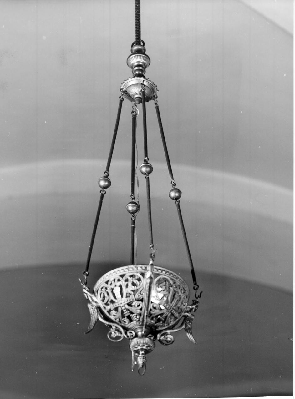 lampada pensile a vaso, opera isolata - bottega mantovana (secondo quarto sec. XX)