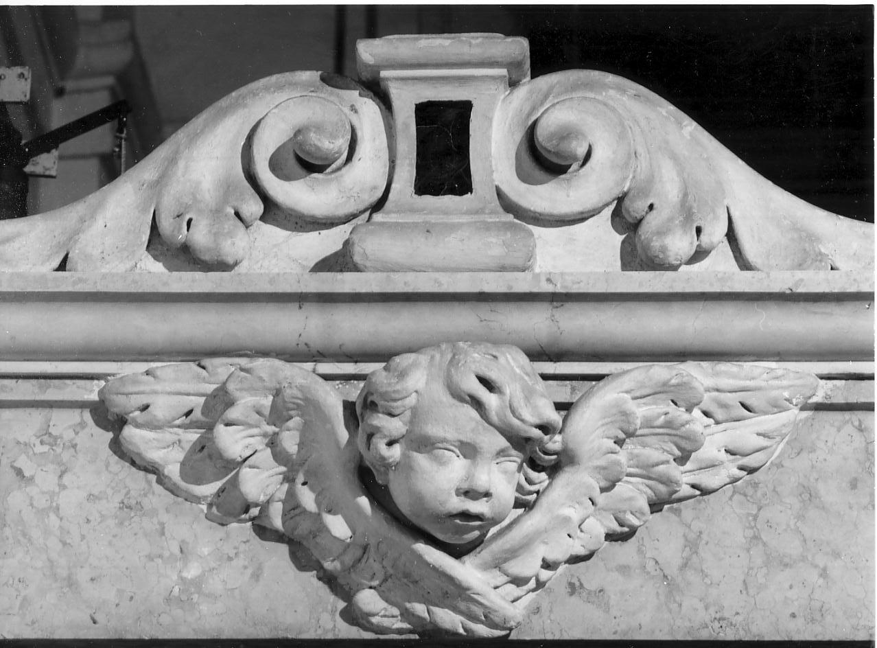 cherubino (decorazione plastica, elemento d'insieme) di Rangheri Giovan Battista (fine sec. XVII)