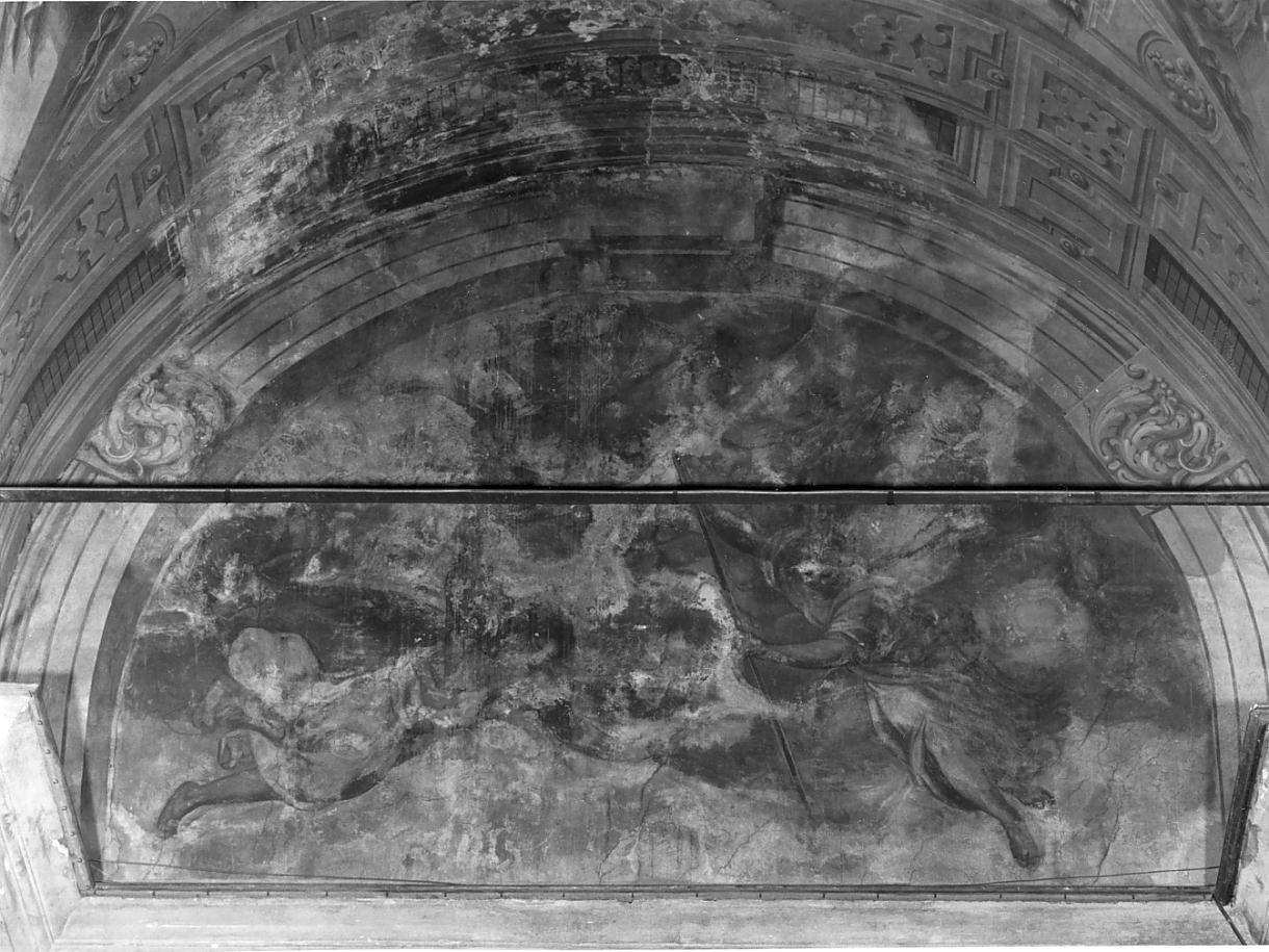 San Michele arcangelo che scaccia Lucifero dal Paradiso (dipinto, opera isolata) di Amigoni Ottavio (attribuito) (sec. XVII)