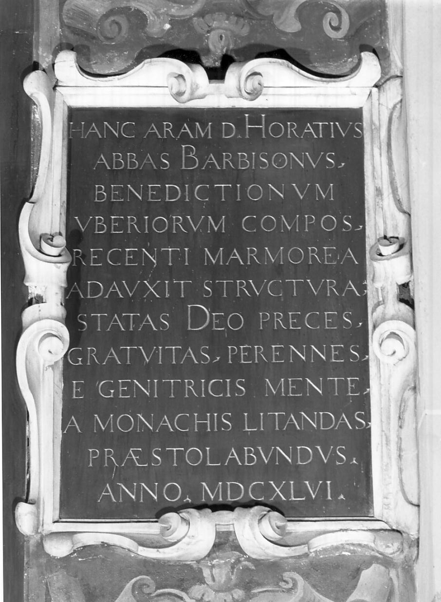 lapide, opera isolata - ambito lombardo (sec. XVII)