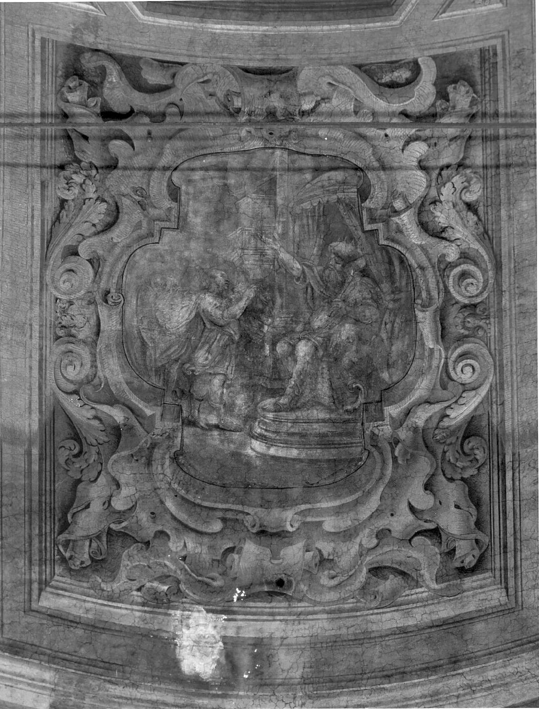 David presenta la testa di Golia a Saul (dipinto, elemento d'insieme) di Gandino Antonio (attribuito), Gandini Bernardino (attribuito) (sec. XVII)