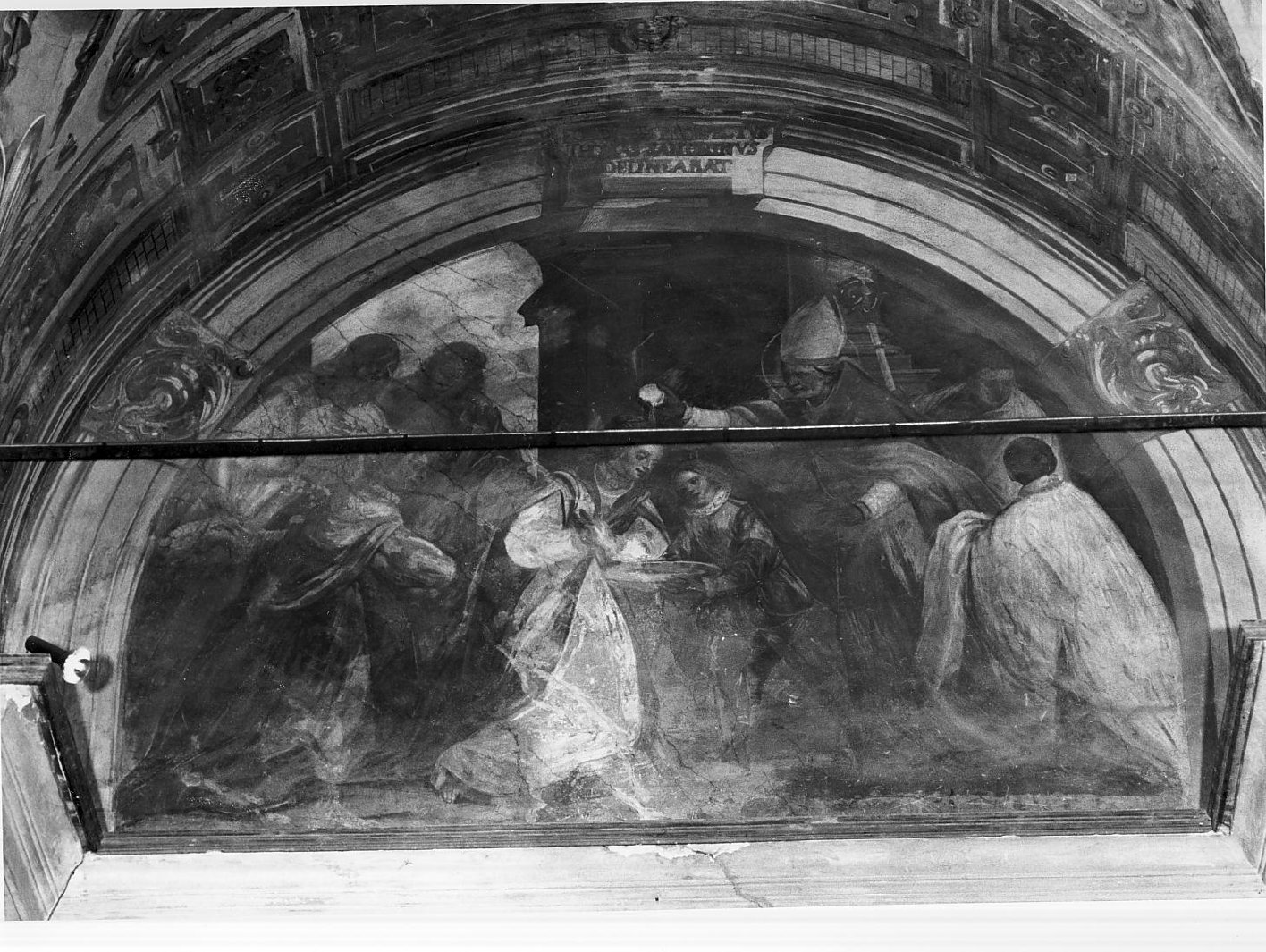 il battesimo di Sant'Afra (dipinto, opera isolata) di Rama Camillo (attribuito), Gandini Bernardino (attribuito) (prima metà sec. XVII)