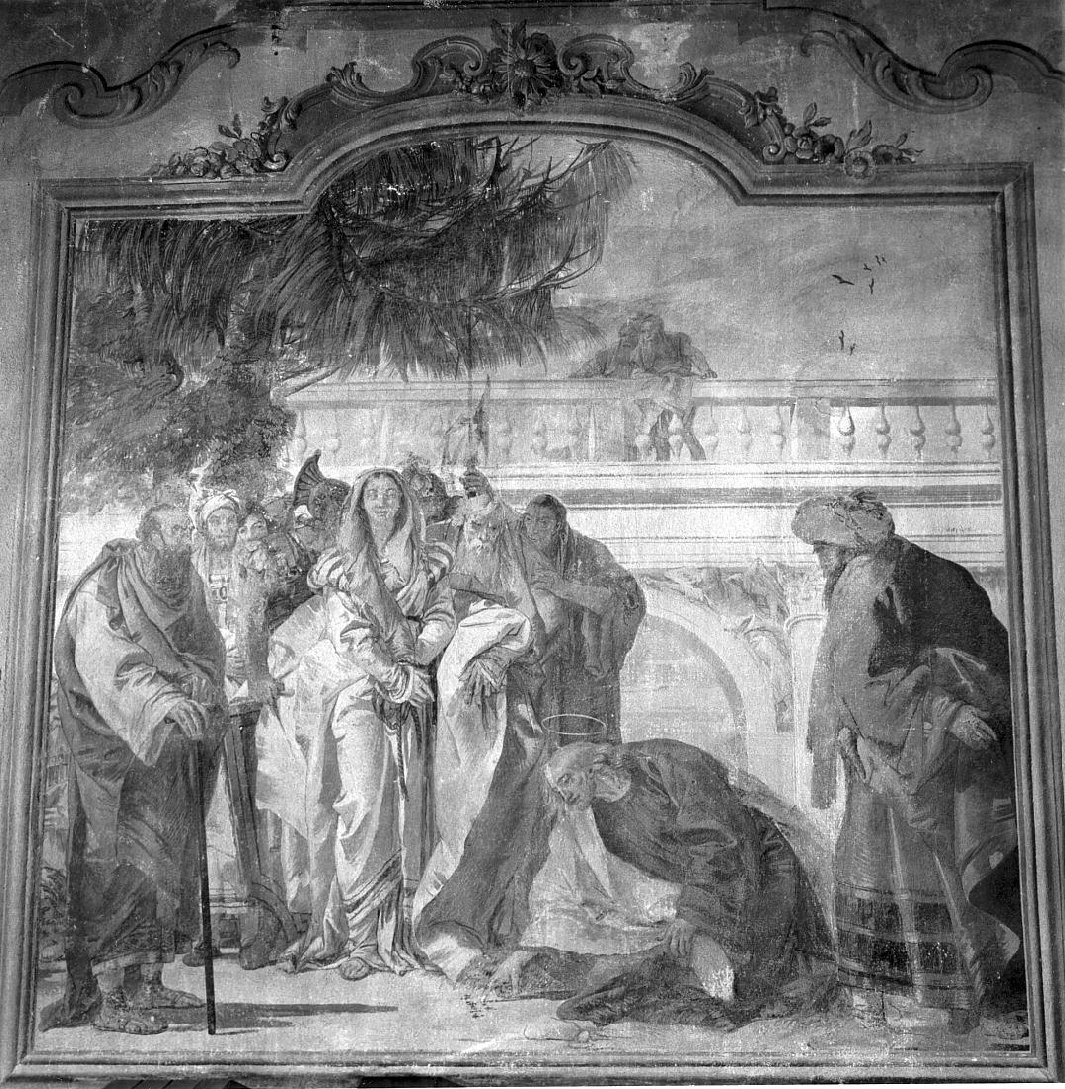 Cristo e l'Adultera (dipinto, elemento d'insieme) di Tiepolo Gian Domenico (attribuito) (sec. XVIII)