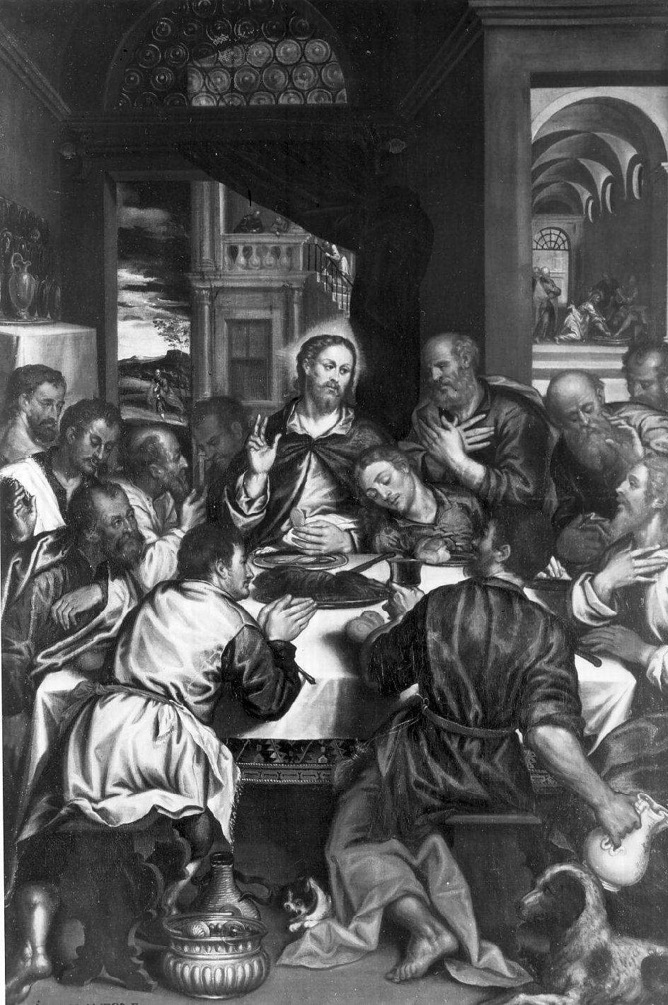 ultima cena (dipinto, opera isolata) di Amatore Giuseppe (attribuito) (sec. XVII)