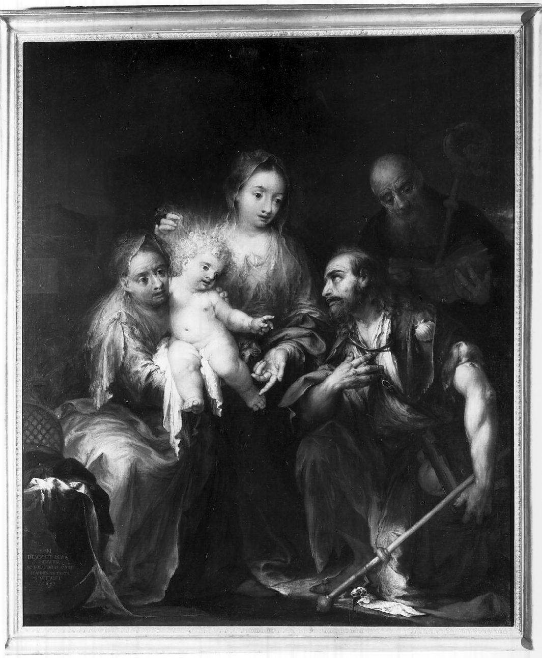 Madonna con Bambino; Sant'Anna; San Benedetto e San Giacomo (dipinto, opera isolata) di Celesti Andrea (attribuito) (sec. XVII)