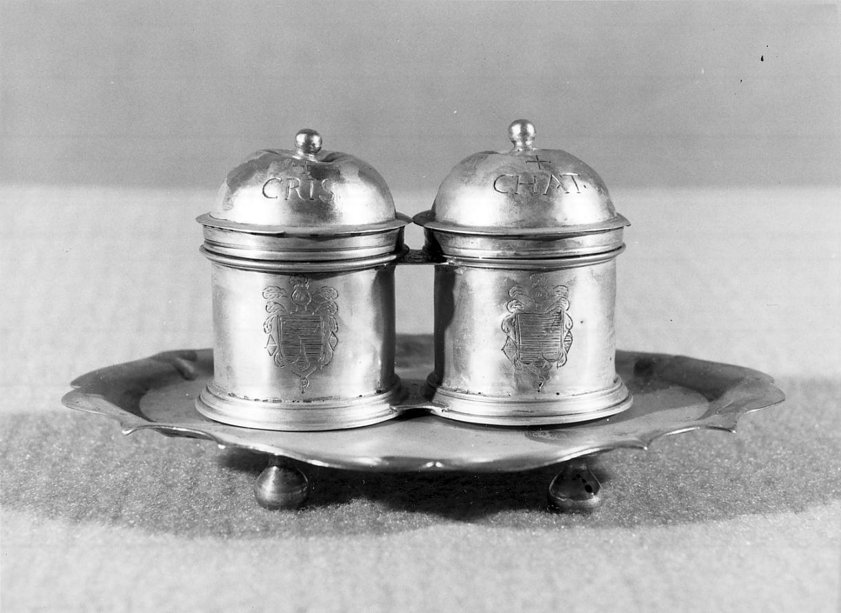 vasetti per oli santi, coppia - ambito cremonese (sec. XVIII)