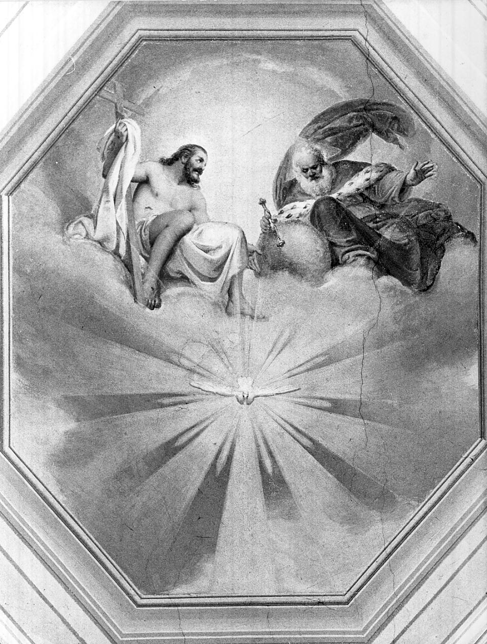 angeli e calice; Trinità; Sant'Andrea; angeli e ostensorio; l'Eterno (dipinto, insieme) di Inganni Angelo (attribuito) (prima metà sec. XIX)