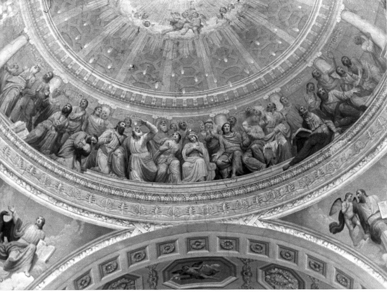 la Pentecoste e gli Evangelisti (dipinto, opera isolata) di Teosa Giuseppe (attribuito) (prima metà sec. XIX)