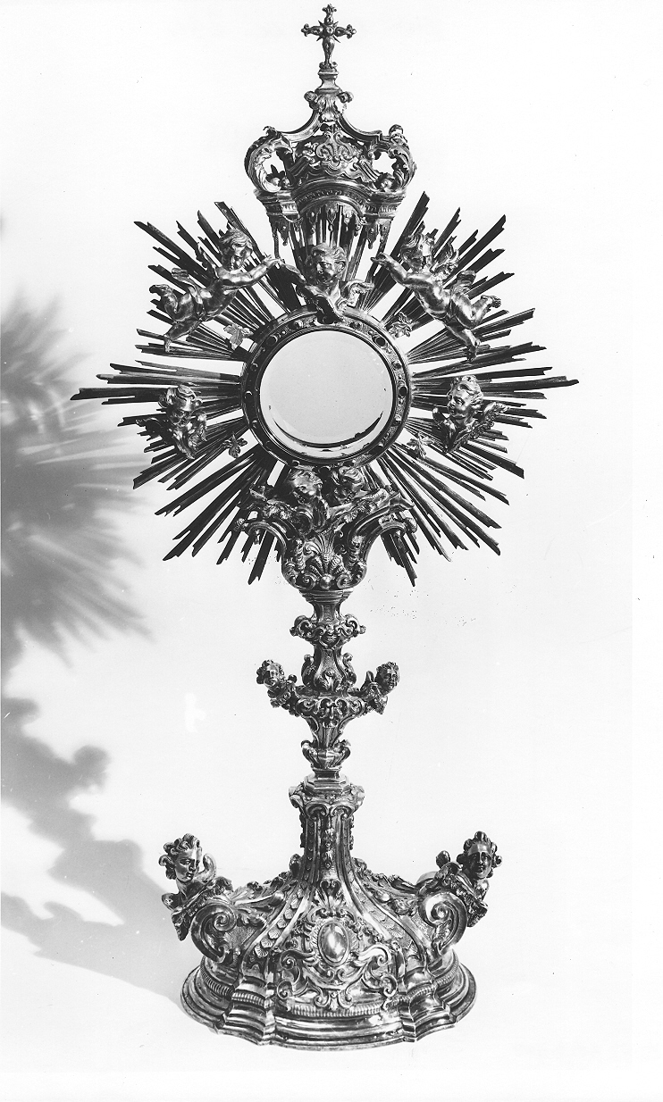 ostensorio - a raggiera, opera isolata - ambito italiano (sec. XVIII)