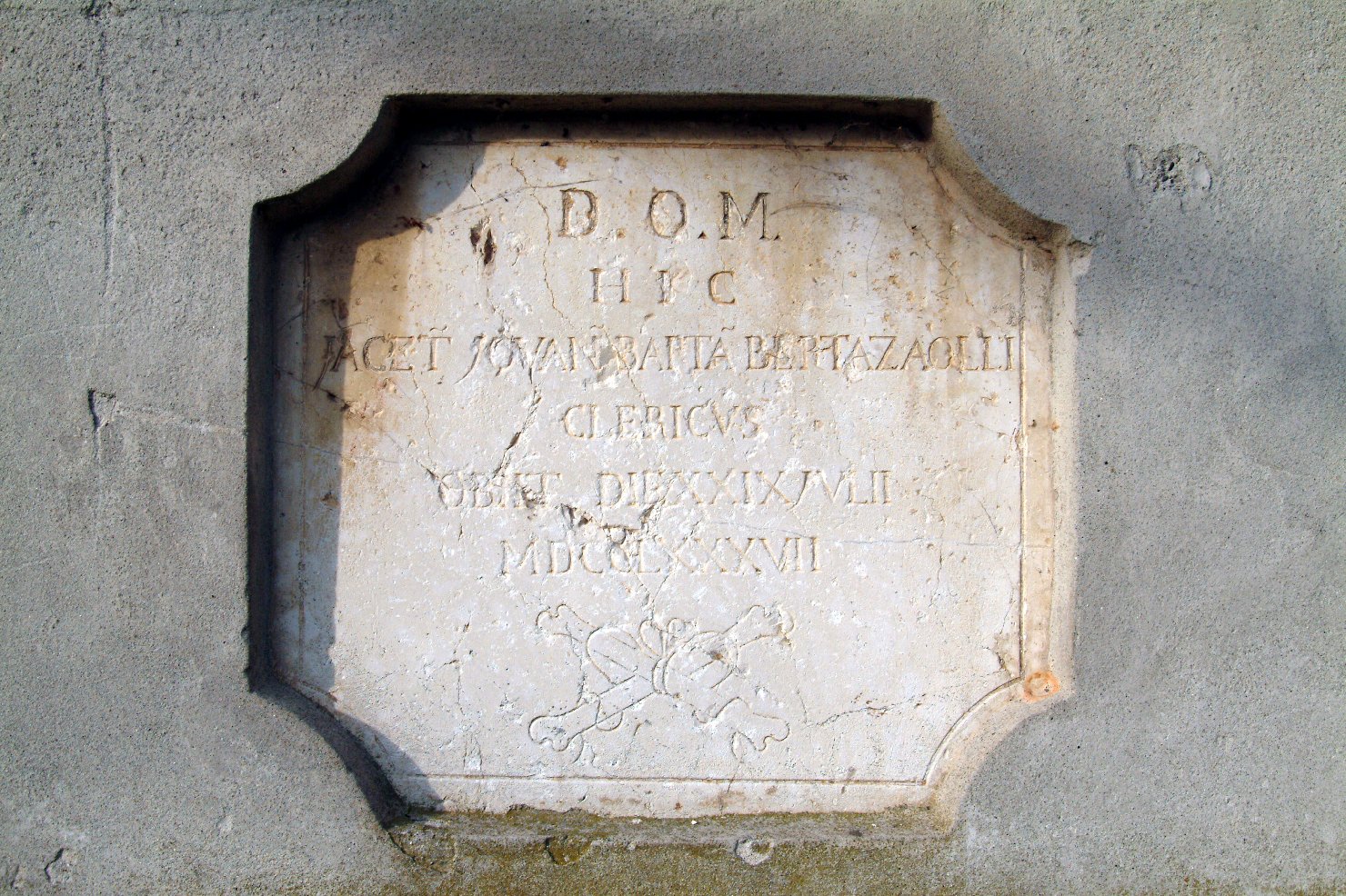 lapide tombale, opera isolata - ambito mantovano (sec. XVIII)