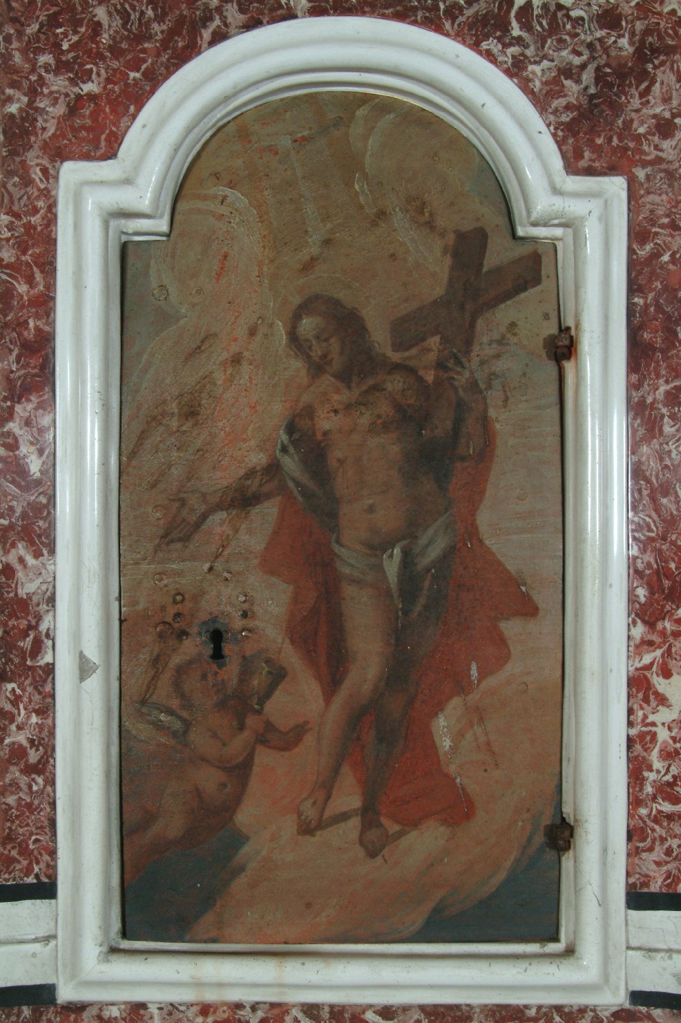 Cristo risorto (sportello di tabernacolo, elemento d'insieme) - ambito lombardo (terzo quarto sec. XVIII)