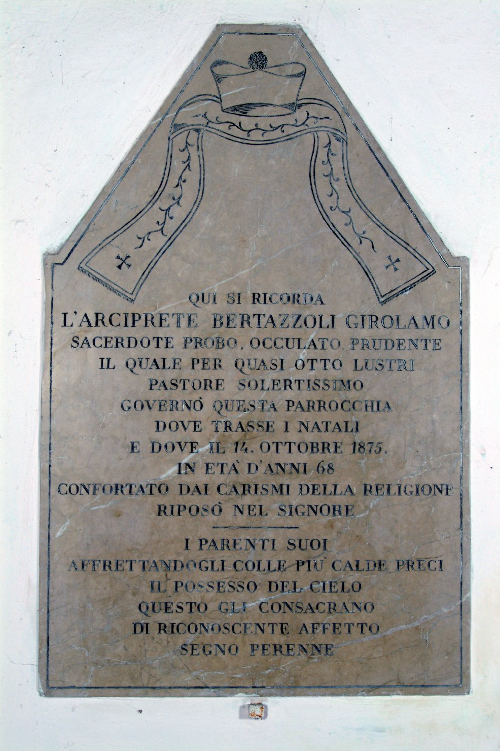 lapide commemorativa, opera isolata - ambito mantovano (sec. XIX)