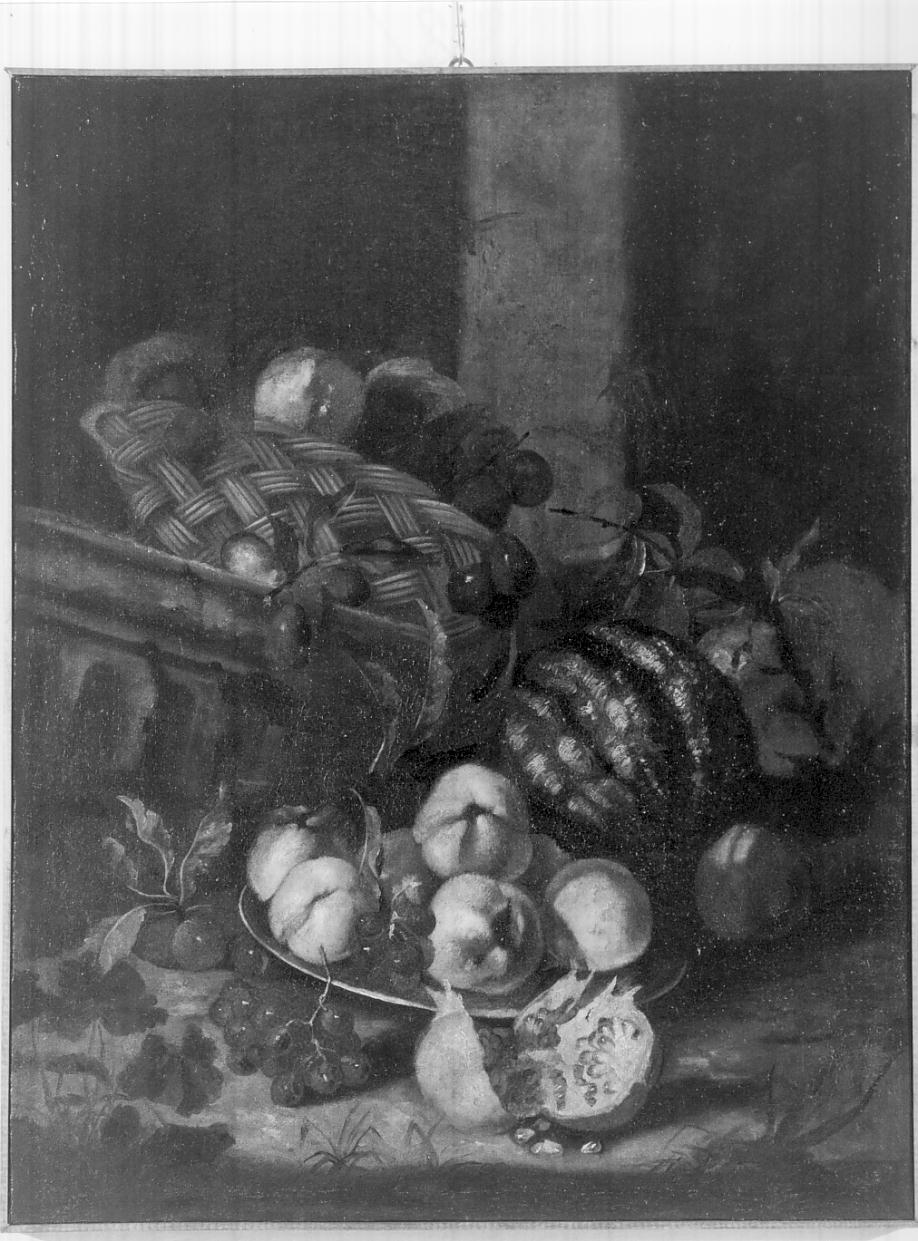 natura morta con frutta (dipinto, opera isolata) - ambito lombardo (fine sec. XVII)