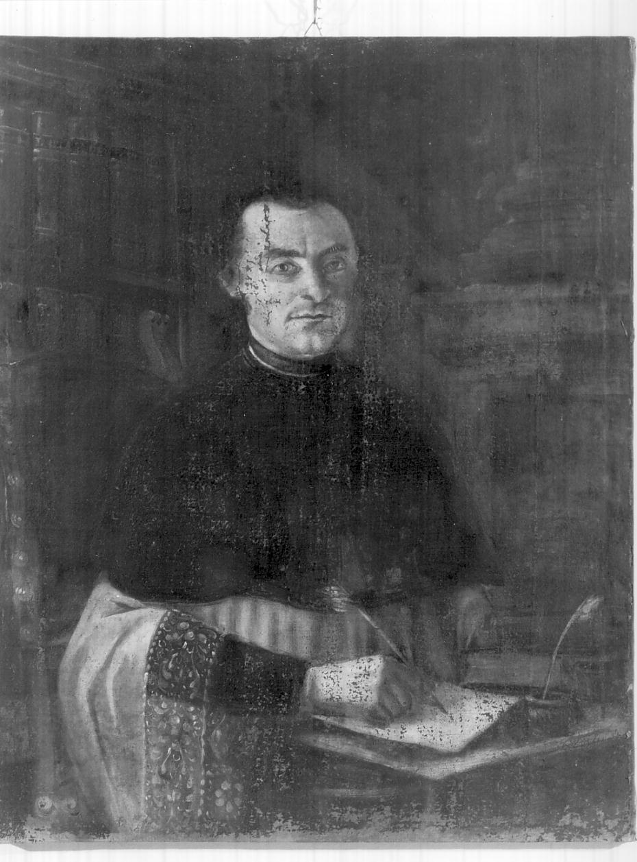 ritratto di ecclesiastico con guanto (dipinto, opera isolata) - ambito italiano (seconda metà sec. XVIII)