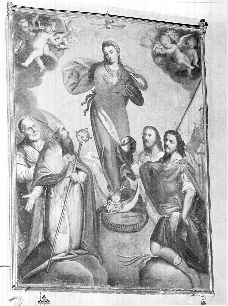 Madonna Immacolata e Santi (dipinto, opera isolata) - ambito bresciano (sec. XVII)