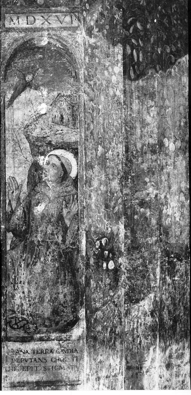 S. Francesco riceve le stigmate (dipinto, elemento d'insieme) - ambito Italia settentrionale (sec. XVI)