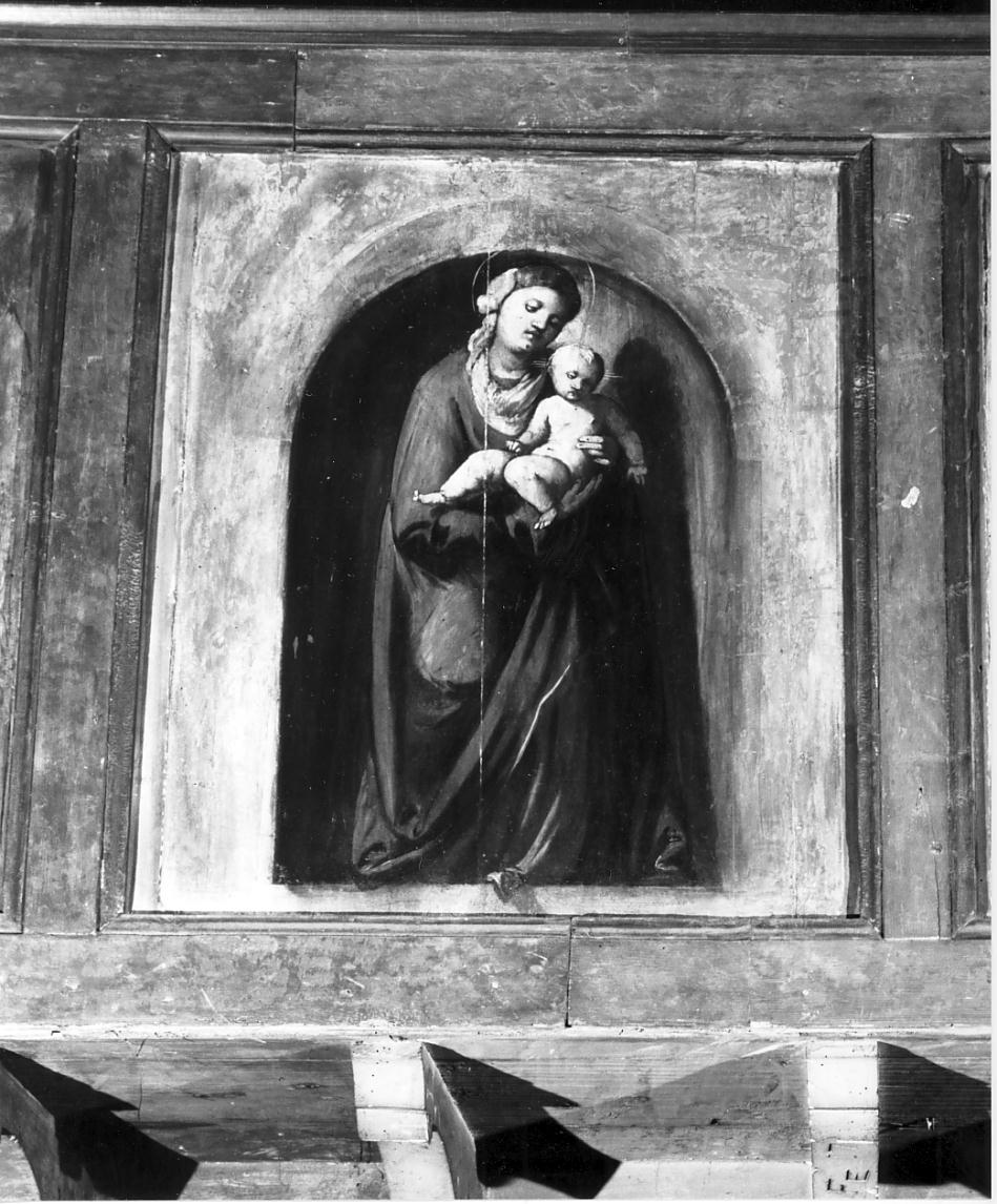 La Vergine col Bambino (dipinto, elemento d'insieme) di Romani Girolamo detto Romanino (sec. XVI)