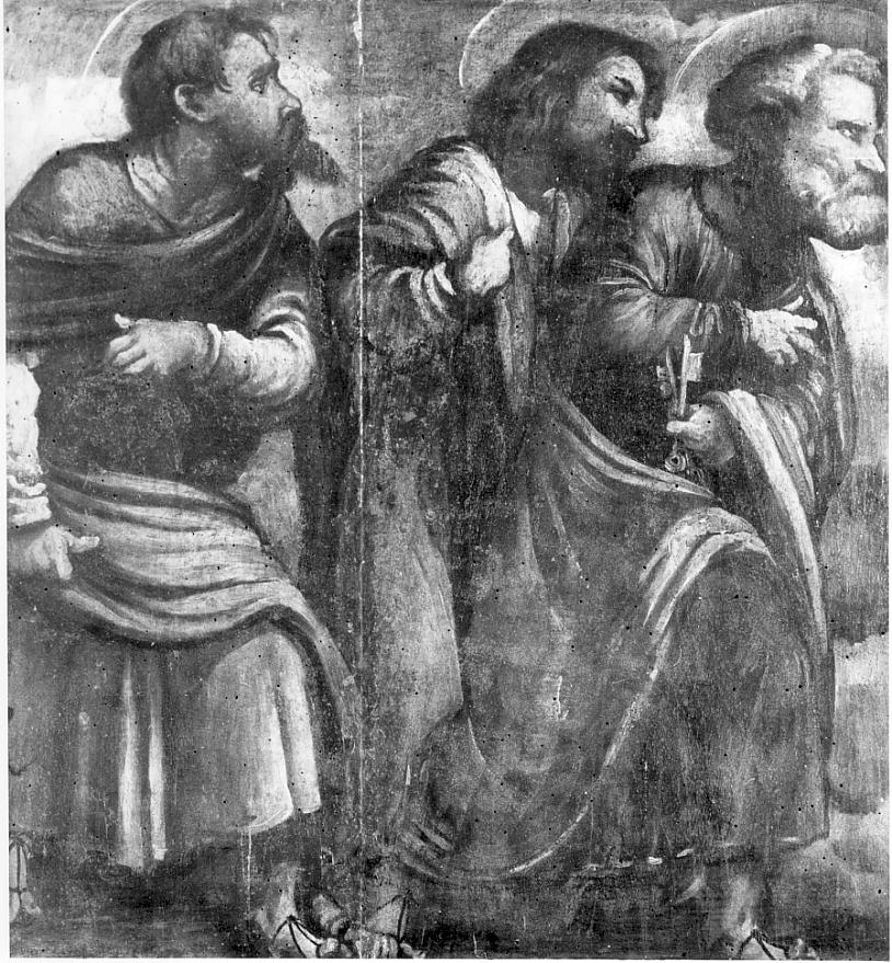 Tre Apostoli (dipinto, elemento d'insieme) di Romani Girolamo detto Romanino (prima metà sec. XVI)