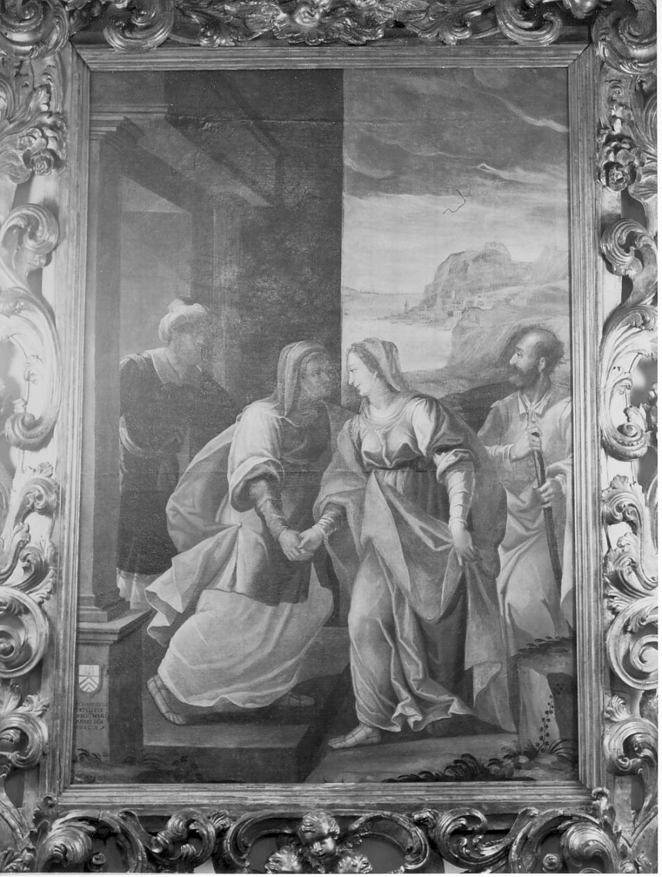visitazione (dipinto, elemento d'insieme) di Muziano Girolamo (fine sec. XVI)
