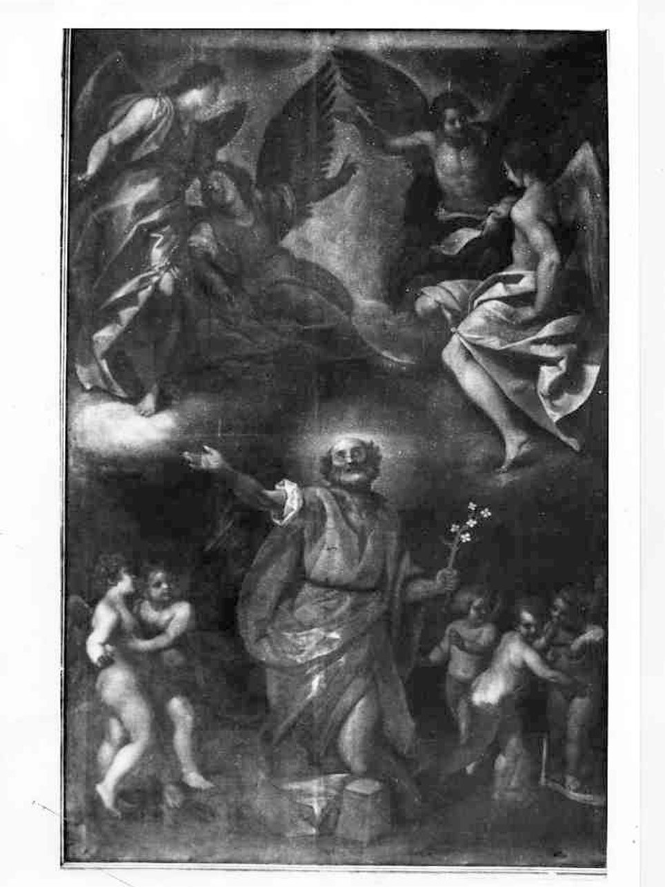 Gloria di San Giuseppe (dipinto, opera isolata) di Giugno Francesco (attribuito) (sec. XVII)