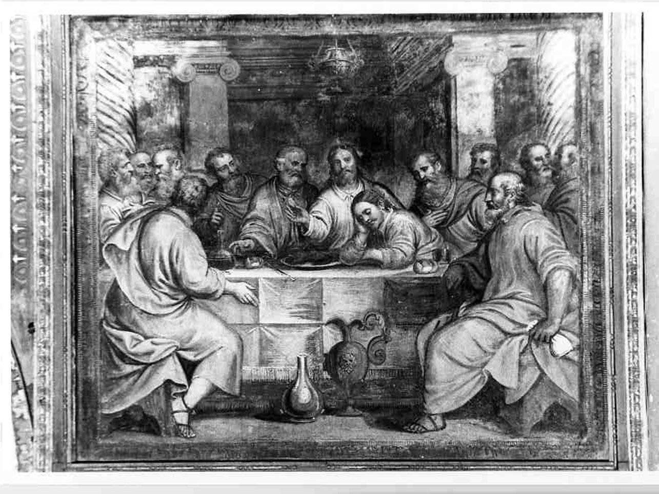 ultima cena (dipinto, opera isolata) di Marone Pietro (attribuito) (sec. XVII)