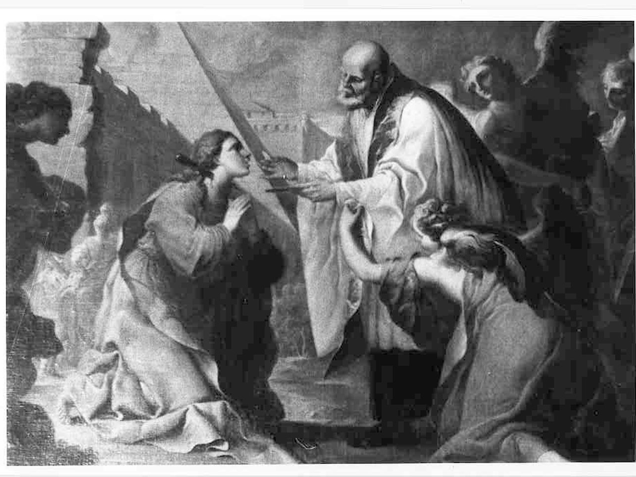 la comunione di Santa Lucia (dipinto, opera isolata) di Tortelli Giuseppe (attribuito) (fine sec. XVII)