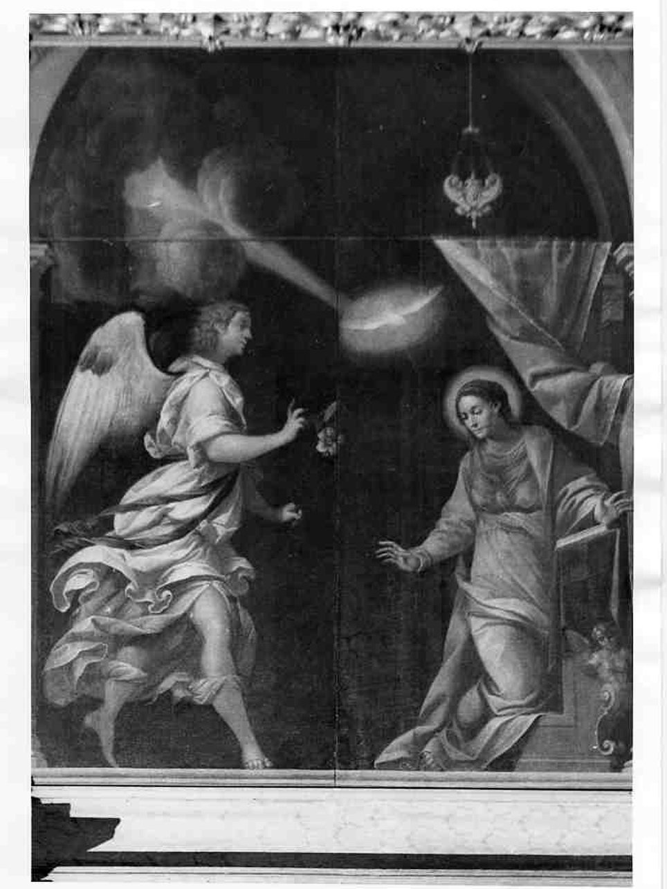 Annunciazione (dipinto, opera isolata) di Amigoni Ottavio (attribuito) (sec. XVII)