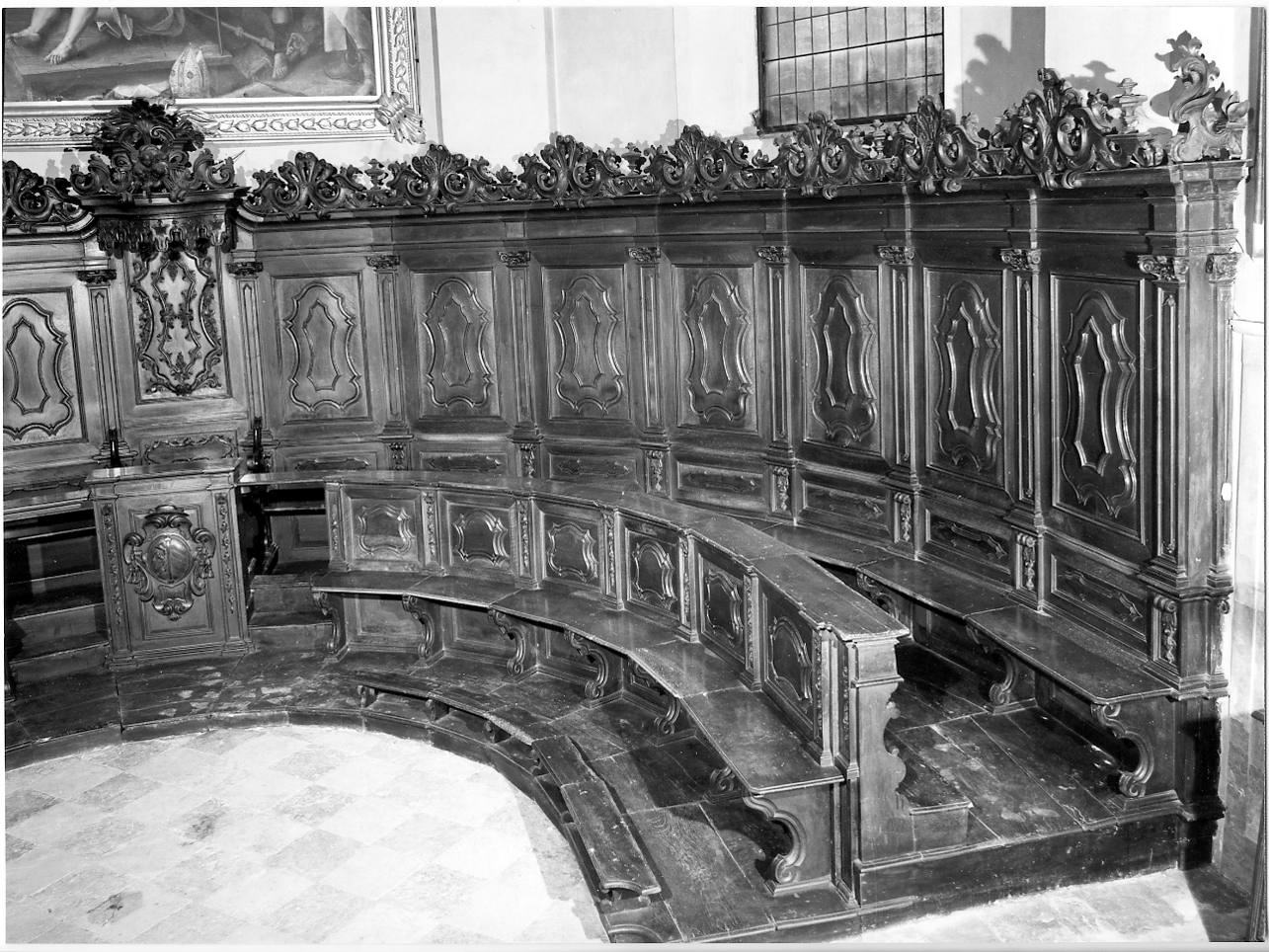 stalli del coro, opera isolata di Domenico di Benedetto da Castiglione (sec. XVIII)