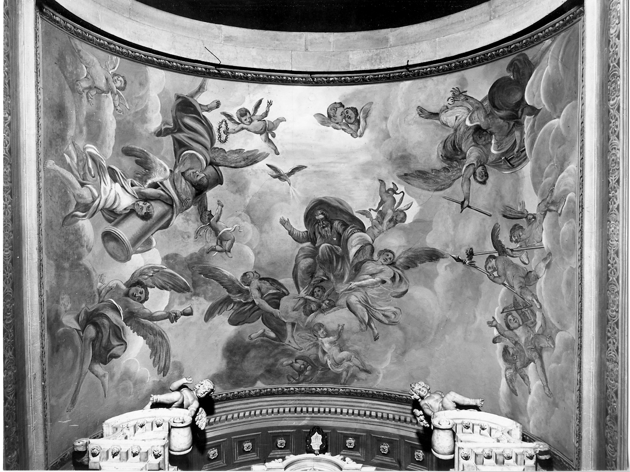 angeli con strumenti della Passione e Dio Padre (dipinto, opera isolata) - ambito lombardo (metà sec. XVIII)