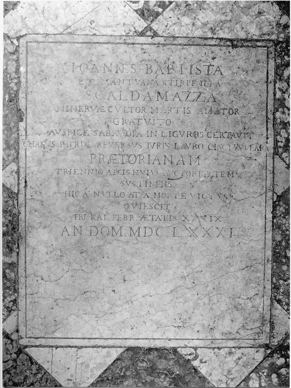 lapide tombale, opera isolata - ambito mantovano (sec. XVII)