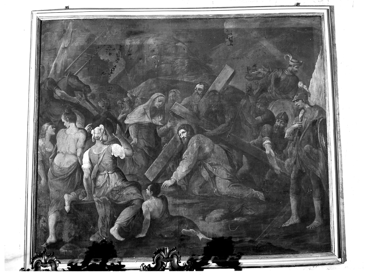 salita di Cristo al monte Calvario (dipinto, elemento d'insieme) di Falli Giuseppe (attribuito) (sec. XVIII)