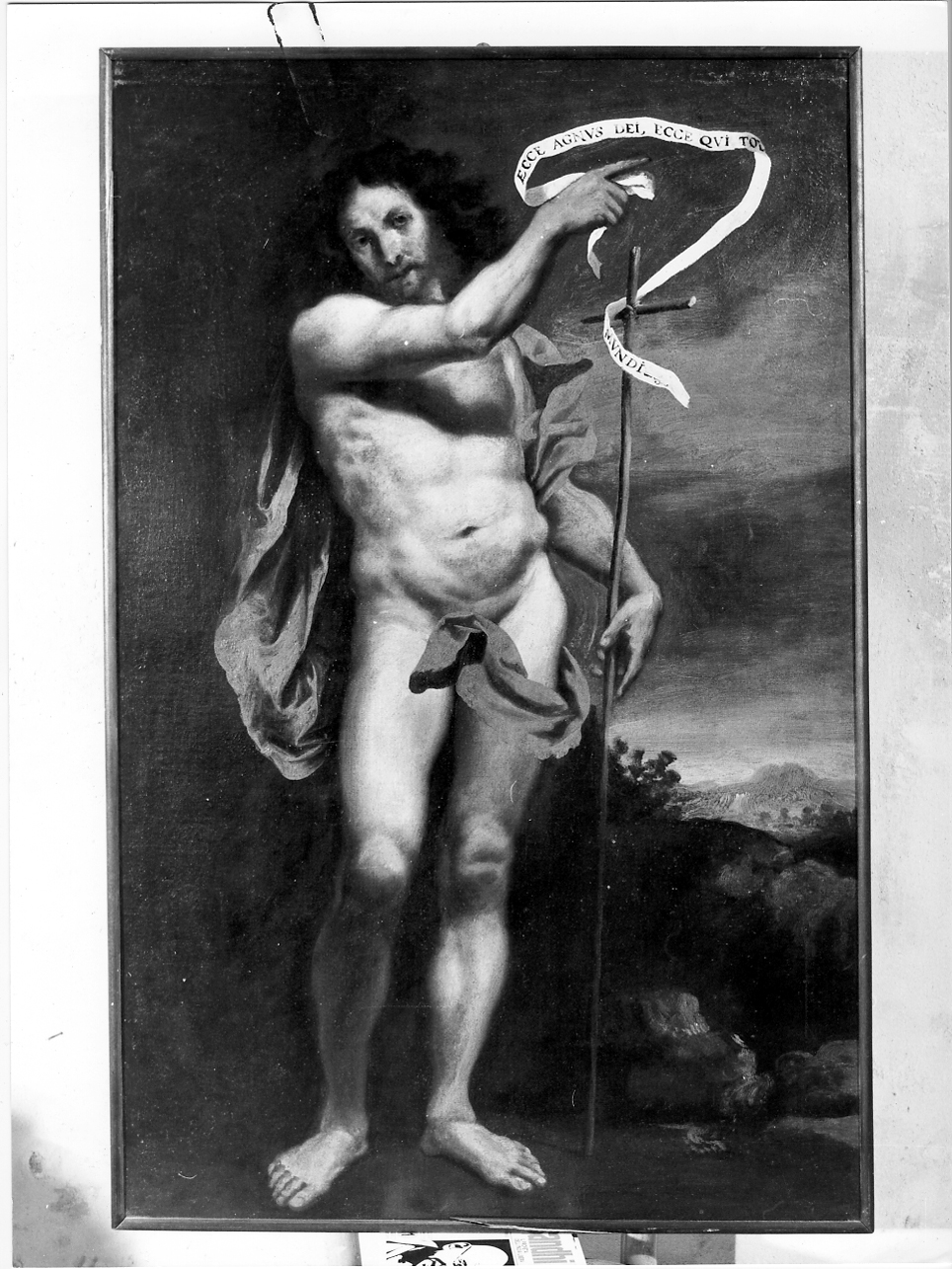 San Giovanni Battista (dipinto, elemento d'insieme) di Muttoni Pietro detto Pietro Della Vecchia (attribuito) (sec. XVII)