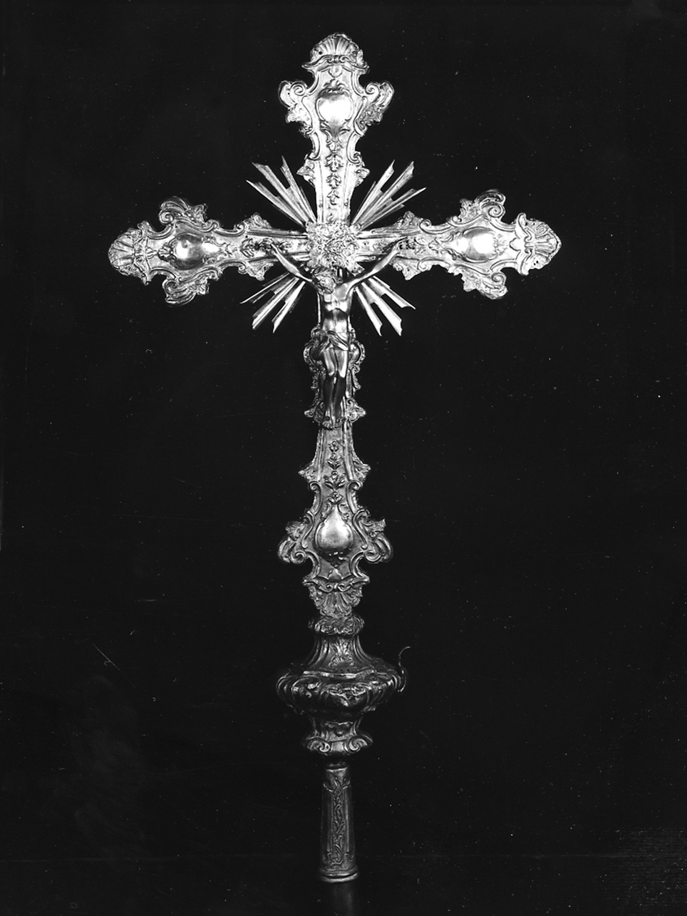 croce processionale, opera isolata - ambito mantovano (sec. XVIII)