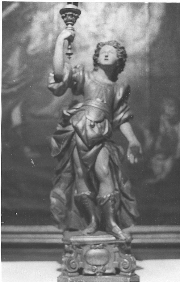 angelo (candelabro - a statua, opera isolata) - ambito italiano (sec. XVIII)
