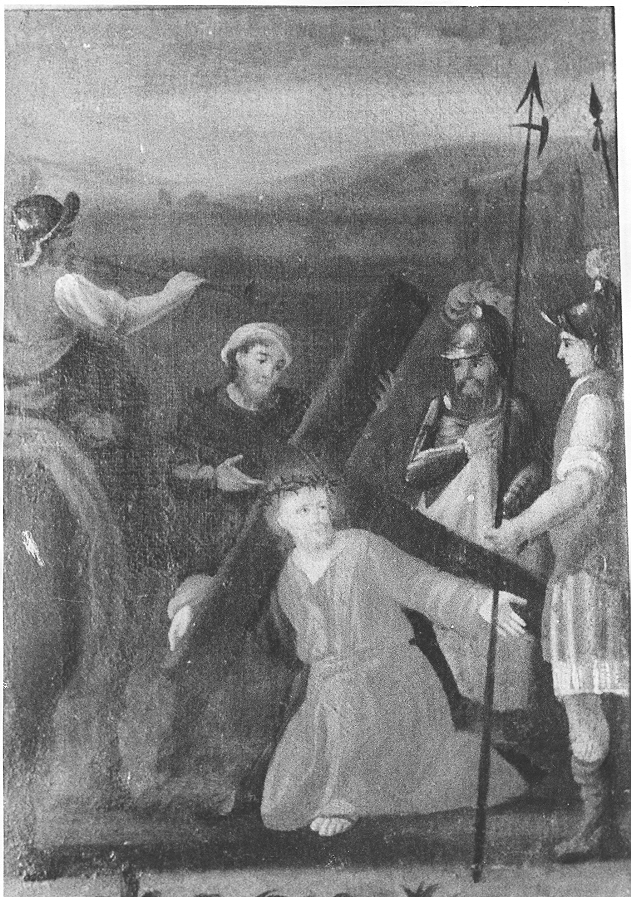 Cristo cade sotto la croce (Via Crucis, opera isolata) - ambito italiano (sec. XIX)