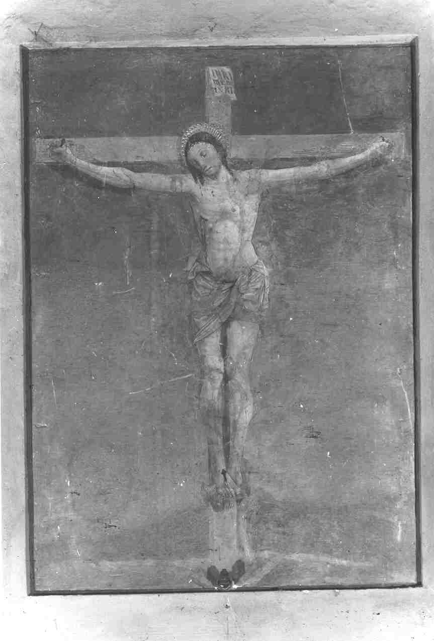 Cristo crocifisso (dipinto, opera isolata) di Foppa Vincenzo (attribuito) (sec. XV)