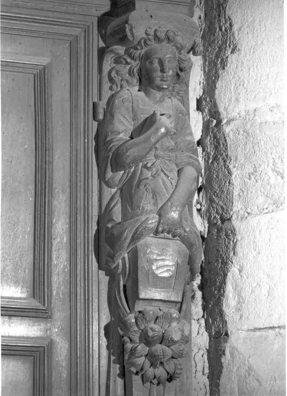 cariatide, elemento d'insieme - bottega bresciana (prima metà sec. XVII)