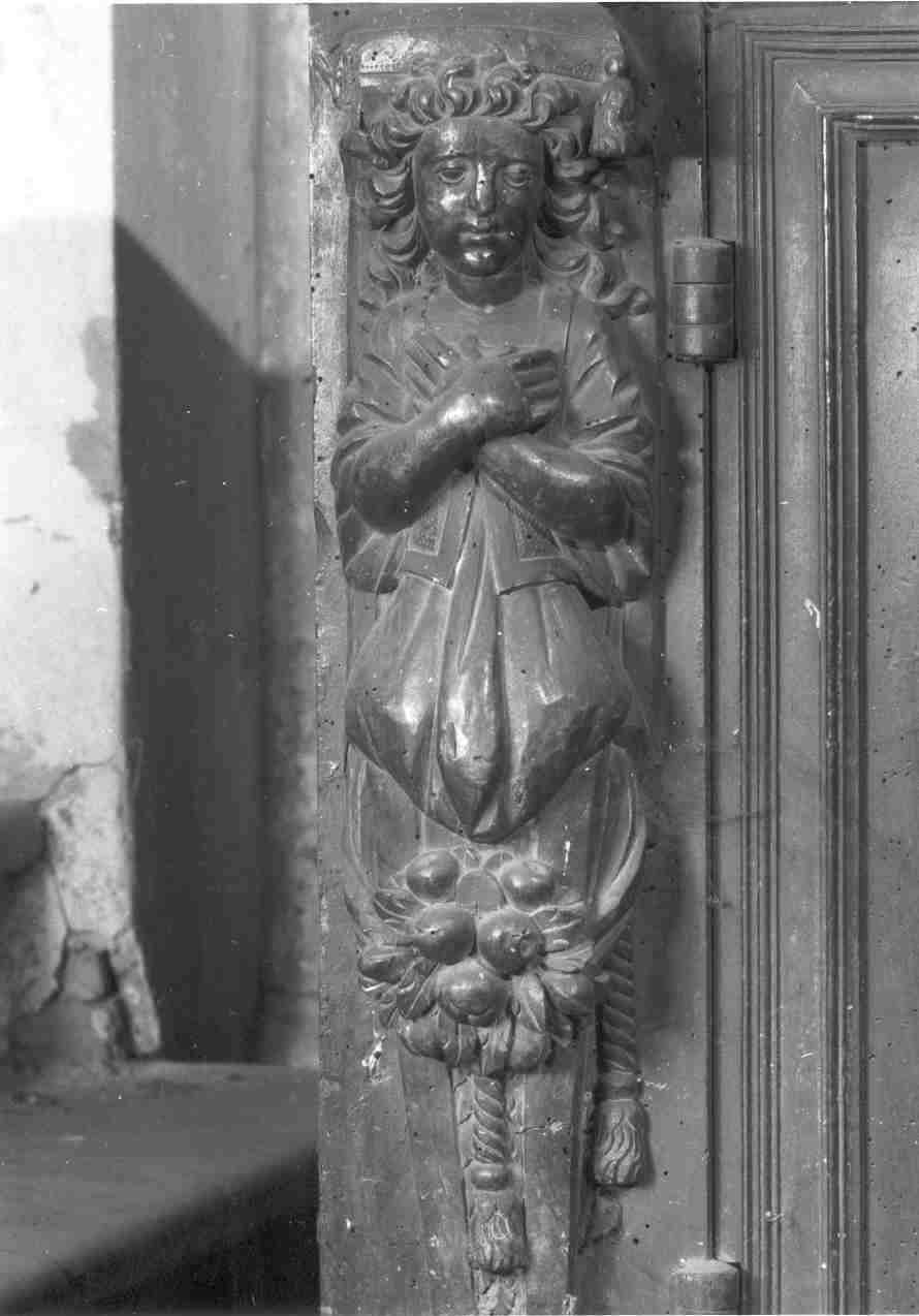 cariatide, elemento d'insieme - bottega bresciana (prima metà sec. XVII)