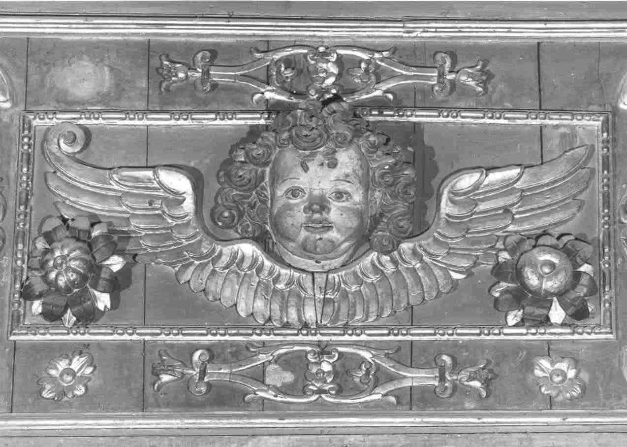 testa alata (rilievo, elemento d'insieme) - bottega bresciana (sec. XVII)