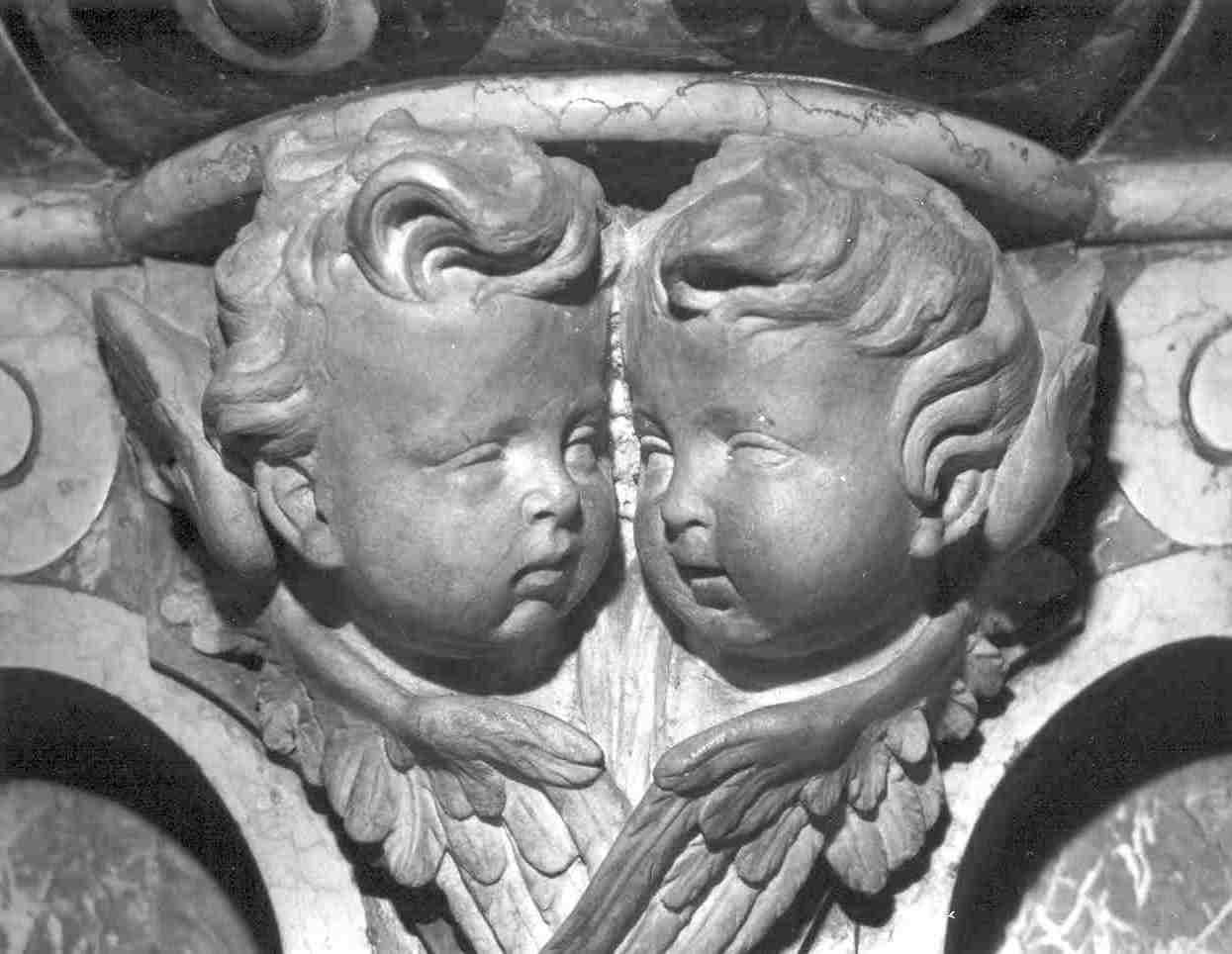 testa alata (scultura, elemento d'insieme) - ambito bresciano (sec. XVII)