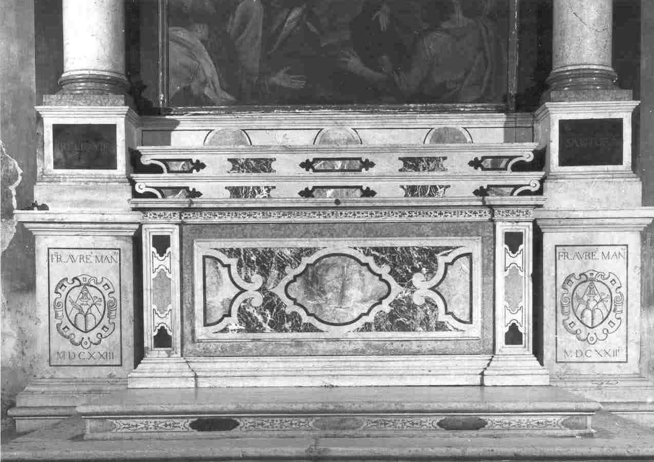 mensa d'altare, elemento d'insieme - ambito bresciano (sec. XVII)