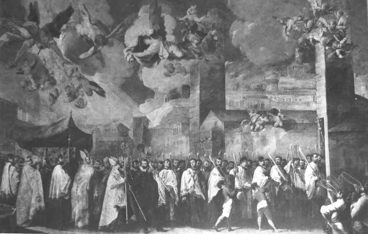 corteo delle reliquie (dipinto, opera isolata) di Maffei Francesco (sec. XVII)