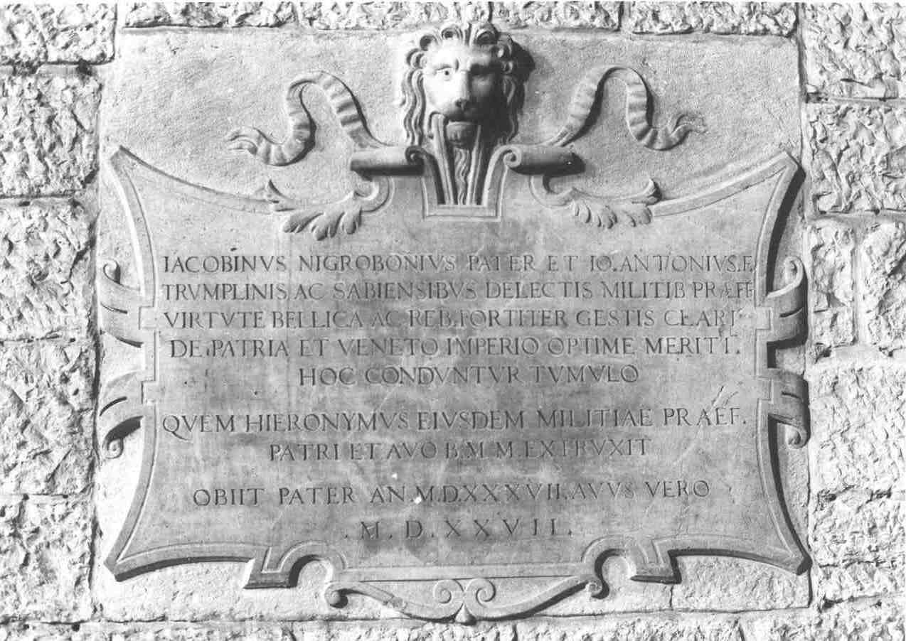 lapide tombale, opera isolata - bottega bresciana (sec. XVI)