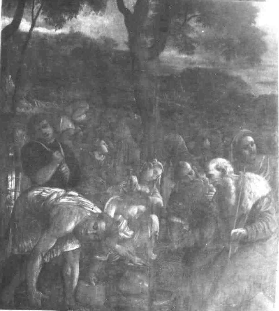 caduta della manna (dipinto, pendant) di Romani Girolamo detto Romanino (sec. XVI)