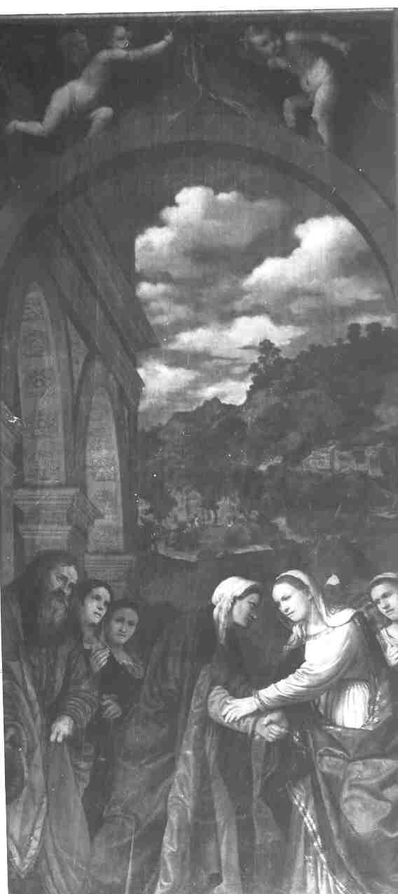 visitazione (anta d'organo, opera isolata) di Romani Girolamo detto Romanino (secondo quarto sec. XVI)